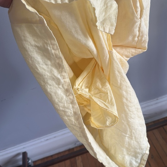 Quince Yellow Midi Dress with Elegant Design 100% Linen - Picture 5 of 6